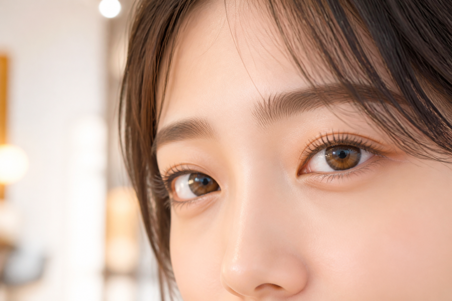町田のアイサロンフェアで仕上げたまつ毛パーマ・まつエクの美しい目元イメージ