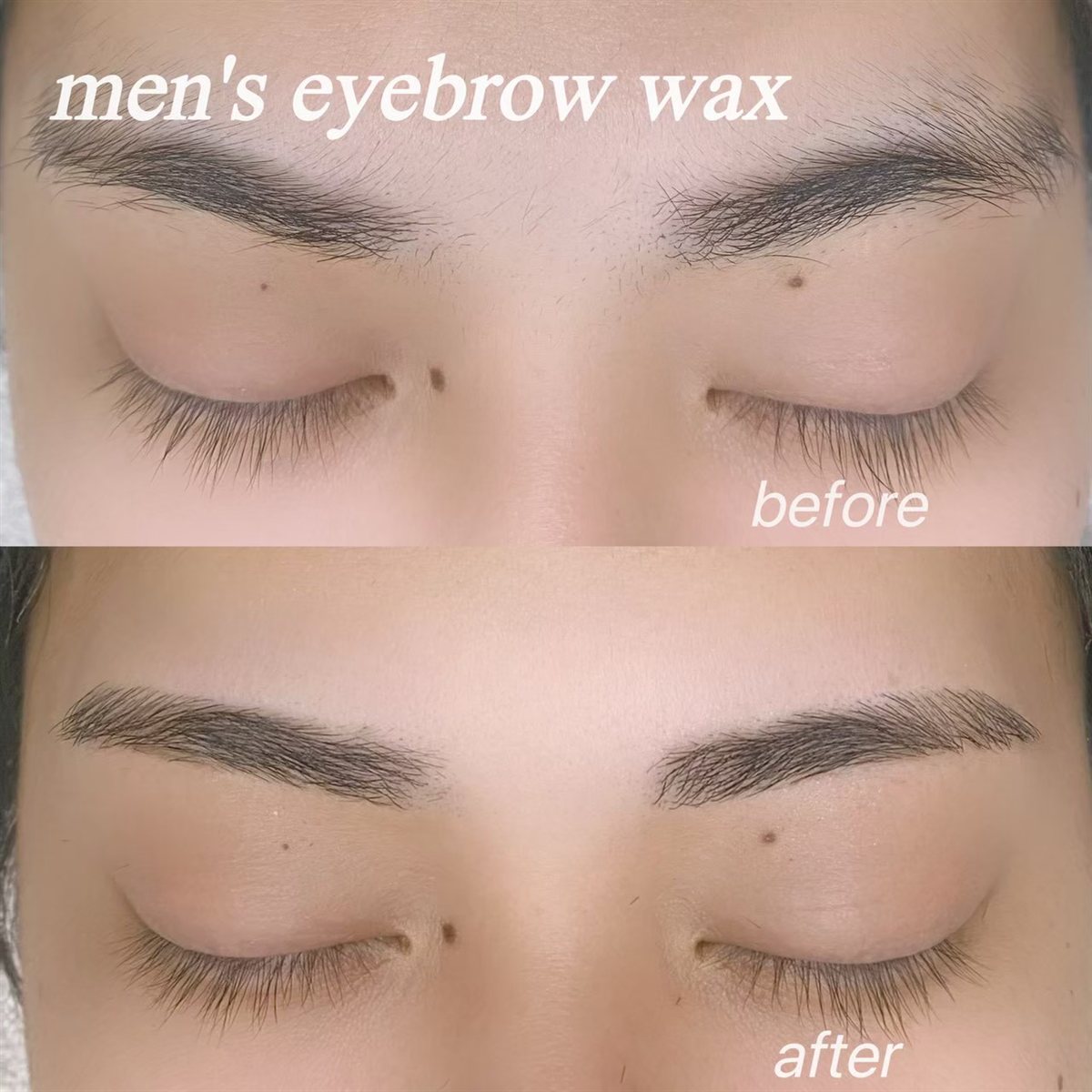 メンズアイブロウWAX脱毛 ビフォーアフター｜フェアブロウ本厚木