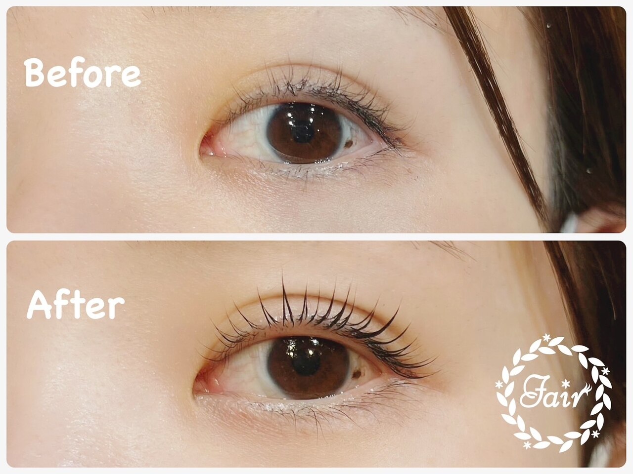 パリジェンヌラッシュリフト仕上がりイメージ|eyesalon Fair 関内店
